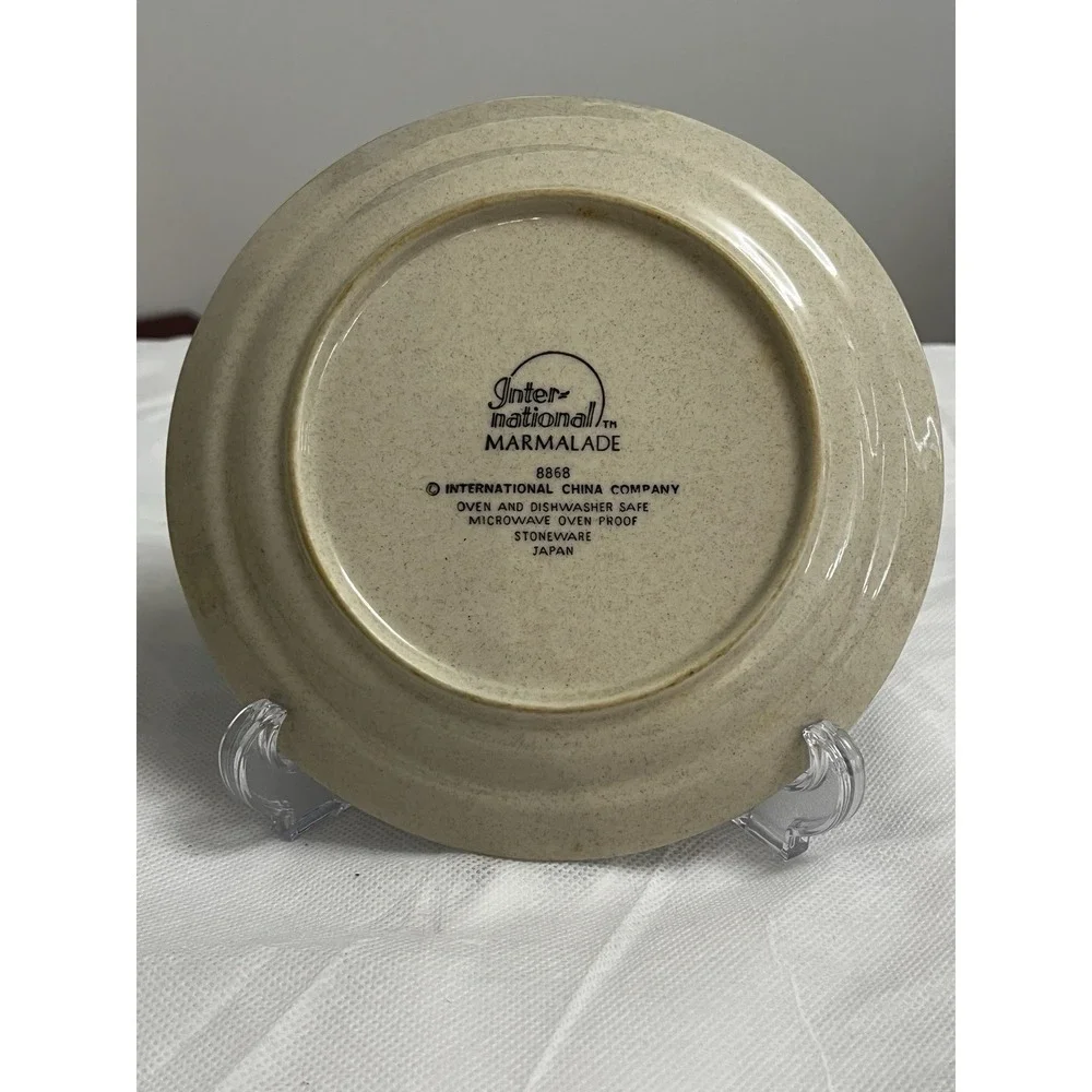 Vtg International Marmalade Goose Stoneware Salad Plates Cottage Country Farm